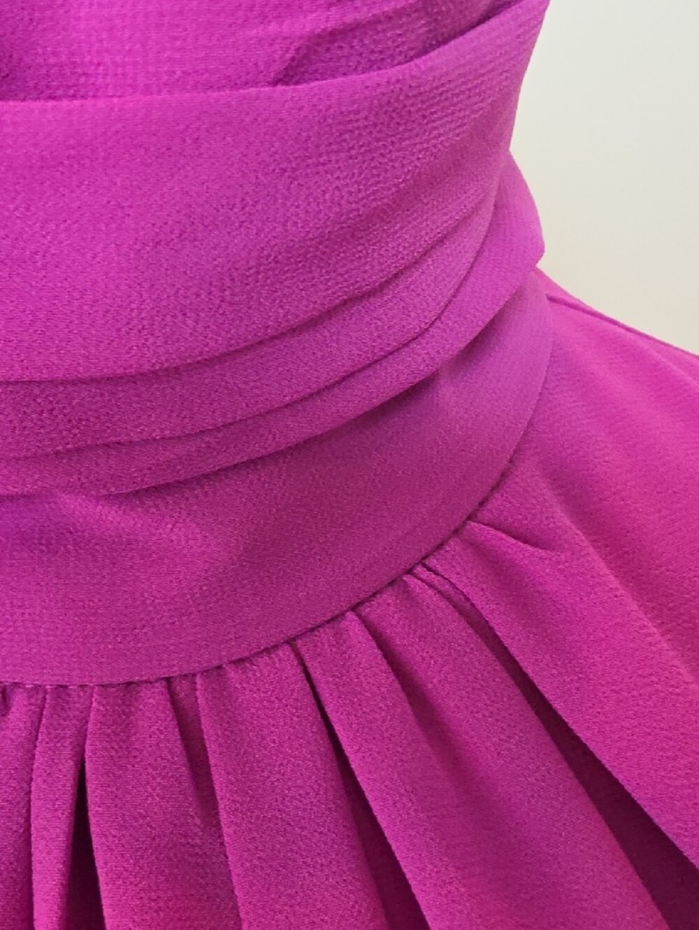 Women’s Fuchsia High-Neck Long Sleeve Dress - Picture 6 of 6